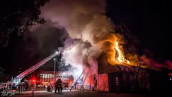 A Santa Cruz, CA, firefighter and a civilian were injured when a boarded-up, former recovery center building caught fire early Wednesday, killing one person.