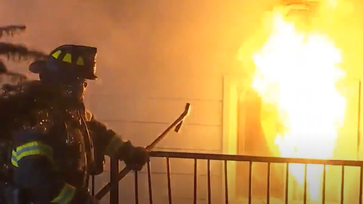 Dozens of firefighters from multiple departments battled a three-alarm fire at a Skyway, WA, early Wednesday.