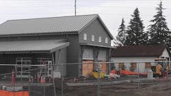 Construction work continues on Tacoma, WA, Fire Department&apos;s new fire station, which is set to be finished in early 2021.