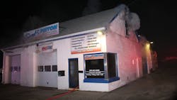 A mayday was called as Webster, MA, firefighters were battling a garage fire late Wednesday. A mayday was called as Webster, MA, firefighters were battling a garage fire late Wednesday.