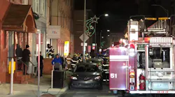 Yorkville, PA, Hose Company's structure collapse team worked to stabilize a building in Pottsville on Wednesday.