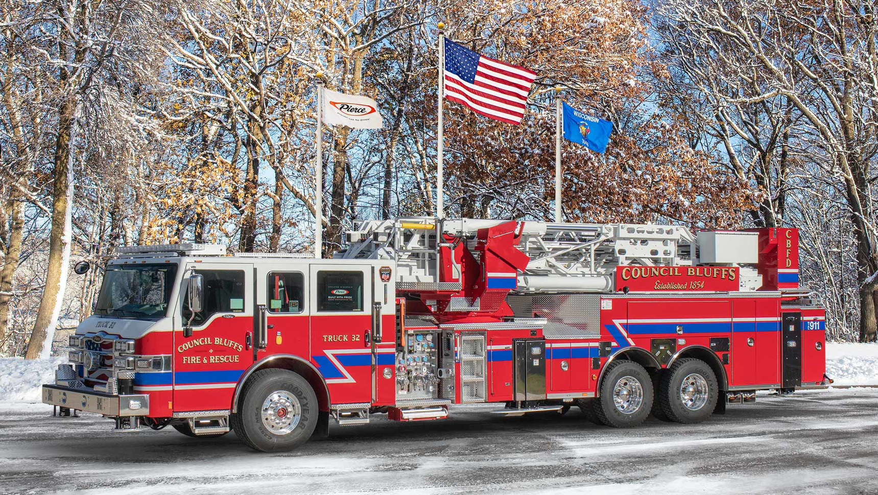 Delivery Council Bluffs, IA, Aerial Tower Firehouse