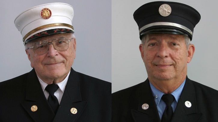 Chief Emeritus Lee Witman, left, and firefighter Edward Hine with Colonial Park Fire Company #1.