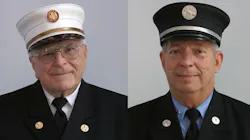 Chief Emeritus Lee Witman, left, and firefighter Edward Hine with Colonial Park Fire Company #1.