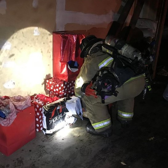 Modesto, CA, firefighters were able to salvage Christmas gifts from a two-alarm fire Sunday.
