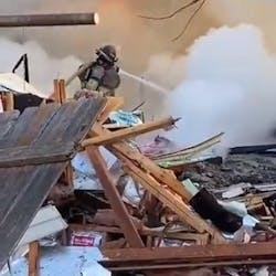 Omaha, NE, firefighters responded to a massive house explosion that leveled a house Tuesday, killing at least one person and critically injuring two others. Omaha, NE, firefighters responded to a massive house explosion that leveled a house Tuesday, killing at least one person and critically injuring two others.