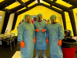 In March 2020, the San Antonio Fire Department (SAFD) command staff and its EMS medical directors adjusted operations. Many of the adjustments align with the Centers for Disease Control and Prevention’s interim recommendations for EMS and public safety answering points (PSAPs) during the pandemic. Included among these: ensuring that providers are trained in donning and doffing PPE. In March 2020, the San Antonio Fire Department (SAFD) command staff and its EMS medical directors adjusted operations. Many of the adjustments align with the Centers for Disease Control and Prevention’s interim recommendations for EMS and public safety answering points (PSAPs) during the pandemic. Included among these: ensuring that providers are trained in donning and doffing PPE.