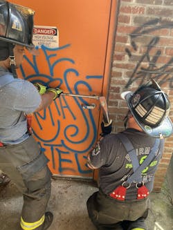 Because it can be a daunting task, the jumpseat firefighter of a three-person first-due truck often is needed to assist the officer with forcible entry. Because it can be a daunting task, the jumpseat firefighter of a three-person first-due truck often is needed to assist the officer with forcible entry.