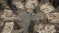An aerial view of the damage caused by the Tubbs Fire in the Coffey Park neighborhood in Santa Rosa, CA, in October 2017. An aerial view of the damage caused by the Tubbs Fire in the Coffey Park neighborhood in Santa Rosa, CA, in October 2017.