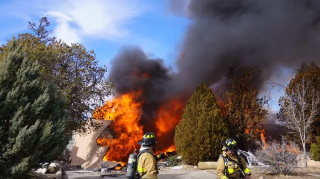 Albuquerque, NM, battled a fire that erupted following a natural gas explosion at a vacant house Monday.