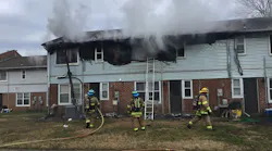 An Annapolis, MD, firefighter and a civilian were injured during a fire that broke out at a townhouse Wednesday.