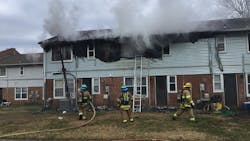 An Annapolis, MD, firefighter and a civilian were injured during a fire that broke out at a townhouse Wednesday. An Annapolis, MD, firefighter and a civilian were injured during a fire that broke out at a townhouse Wednesday.