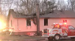 Two firefighters were injured battling a house fire in Dunbar Township, PA, early Tuesday.