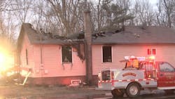 Two firefighters were injured battling a house fire in Dunbar Township, PA, early Tuesday. Two firefighters were injured battling a house fire in Dunbar Township, PA, early Tuesday.