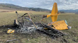 Two people were injured when a small plan crashed and caught fire in a field in Ealge Point, OR, on Thursday.