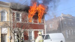 A firefighter was injured battling a fire that broke out Sunday at a multi-family building in Garfield, NJ. A firefighter was injured battling a fire that broke out Sunday at a multi-family building in Garfield, NJ.
