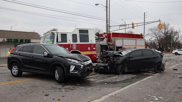 Indianapolis Fire Department's Engine 25 was responding to a call Sunday when it was struck by a car that ran a red light, causing a multivehicle accident that injured several people.