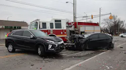 Indianapolis Fire Department's Engine 25 was responding to a call Sunday when it was struck by a car that ran a red light, causing a multivehicle accident that injured several people.