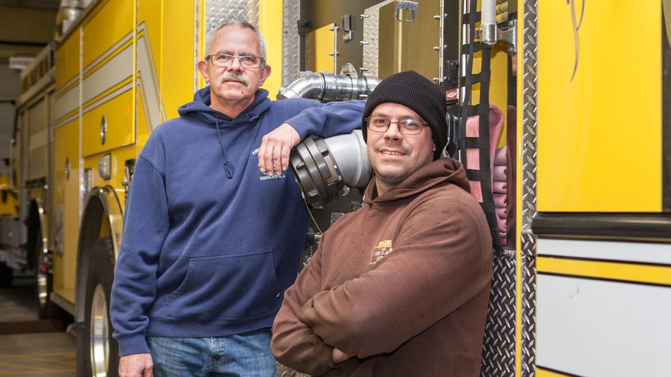 Max Jason (right) is Amwell Valley Fire Company's youngest fire chief, and he will serve with his father, Bob (left), a deputy chief.