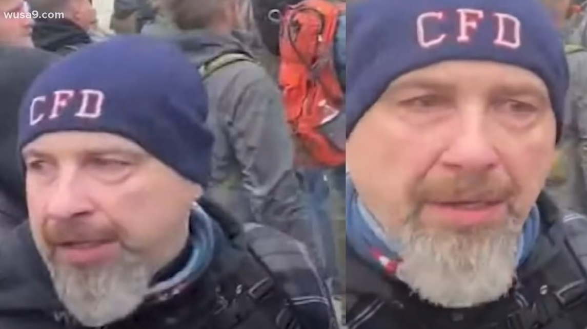 Retired Chester, PA, firefighter Robert Sanford was arrested Thursday for his role in the Jan. 6 riot at the U.S. Capitol. Before his arrest, people on social media mistakenly believed Sanford was retired Chicago firefighter David Quintavalle, who bares a resemblance to Sanford but wasn't a part of the unrest.