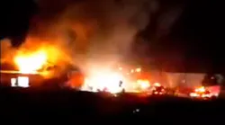Firefighters battled a large fire at the Washington Potato Company in Warden, WA, late Thursday, and concerns of a possible explosion led the evacuation of the facility and the nearby area early Friday.