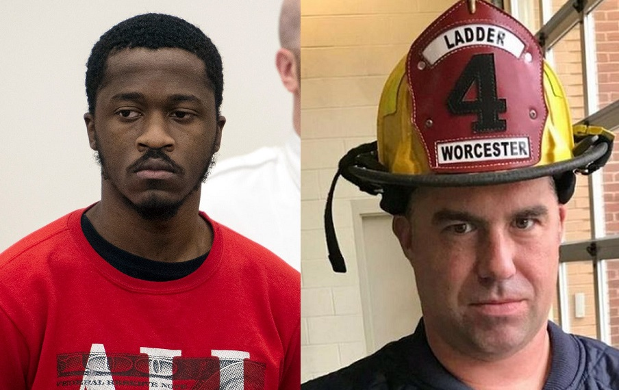 Momoh Kamara, left, is facing trial for setting a fire in December 2018 that claimed the life of Worcester, MA, firefighter Christopher Roy.