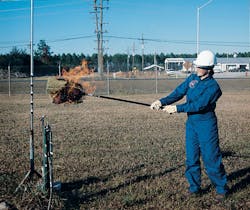 Hydrogen burns with an almost invisible flame. When approaching a potential fire—and in the absence of a flame detector—a straw broom can be used to detect where the fire is. Hydrogen burns with an almost invisible flame. When approaching a potential fire—and in the absence of a flame detector—a straw broom can be used to detect where the fire is.