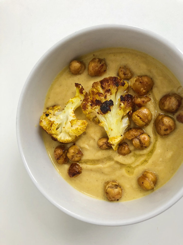 Adding soup, such as this cauliflower variety, to a diet can be immune-supporting and hydrating. The inclusion of a nutrient-rich broth, such as bone broth, adds extra immune-supporting nutrients because of its longer cooking process.