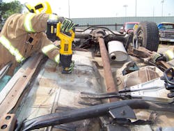 When a reciprocating saw is used, special attention must be paid to where the blade is inside of the vehicle. You don’t want to make contact with the patient(s) or inside rescuer. When a reciprocating saw is used, special attention must be paid to where the blade is inside of the vehicle. You don’t want to make contact with the patient(s) or inside rescuer.