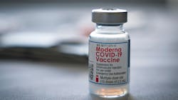 A vial of the Moderna COVID-19 vaccine awaits injection last week at the Tequesta, FL, Fire Department. A vial of the Moderna COVID-19 vaccine awaits injection last week at the Tequesta, FL, Fire Department.