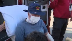 Orange County Fire Authority firefighter Dylan Van Iwaarden is released from a burn unit in Santa Ana, CA, where he spent nearly four months after being injured during the Silverado Fire in October. Orange County Fire Authority firefighter Dylan Van Iwaarden is released from a burn unit in Santa Ana, CA, where he spent nearly four months after being injured during the Silverado Fire in October.