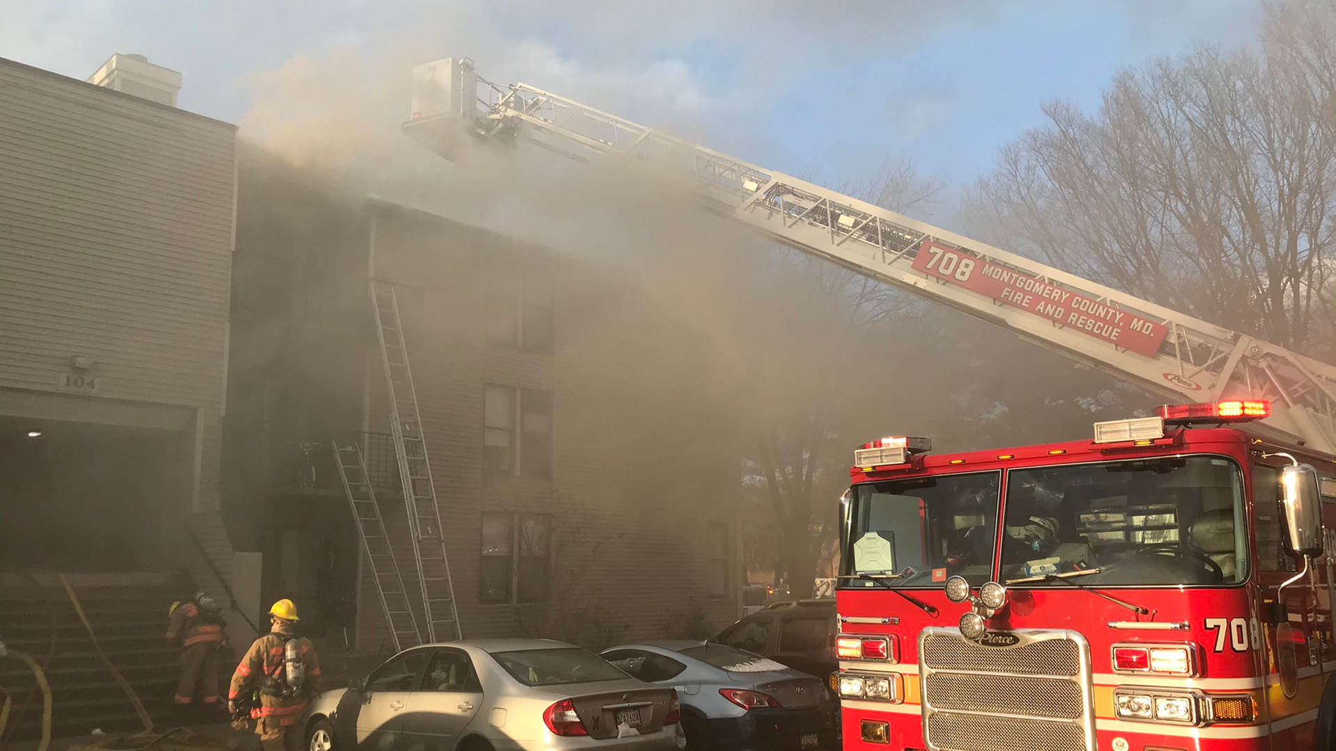 MD Firefighters Save Resident from Burning Building's Third Floor