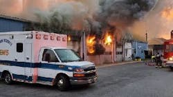 The Jeff Davis County, GA, 9-1-1 Center in Hazlehurst, as well as several ambulances were destroyed in a fire Saturday night. The Jeff Davis County, GA, 9-1-1 Center in Hazlehurst, as well as several ambulances were destroyed in a fire Saturday night.
