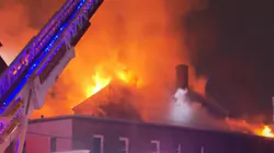Roughly 100 firefighters from multiple departments worked for hours to put out a stubborn four-alarm fire that erupted at a church rectory in Lawrence, MA, on Monday. Roughly 100 firefighters from multiple departments worked for hours to put out a stubborn four-alarm fire that erupted at a church rectory in Lawrence, MA, on Monday.