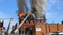 A four-alarm fire collapsed nearly half of the South Side Chamber of Commerce building in Pittsburgh on Monday.