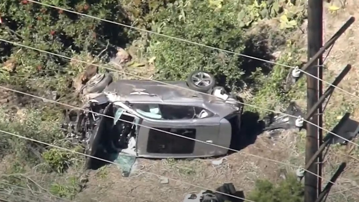 Tiger Woods Extricated In Ca Rollover Crash Firehouse This is the third time woods has been involved in a car investigation. tiger woods extricated in ca rollover