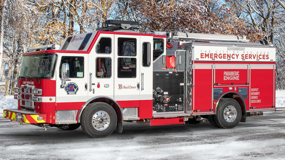 Delivery Red Deer, Alberta, Custom Pumper Firehouse