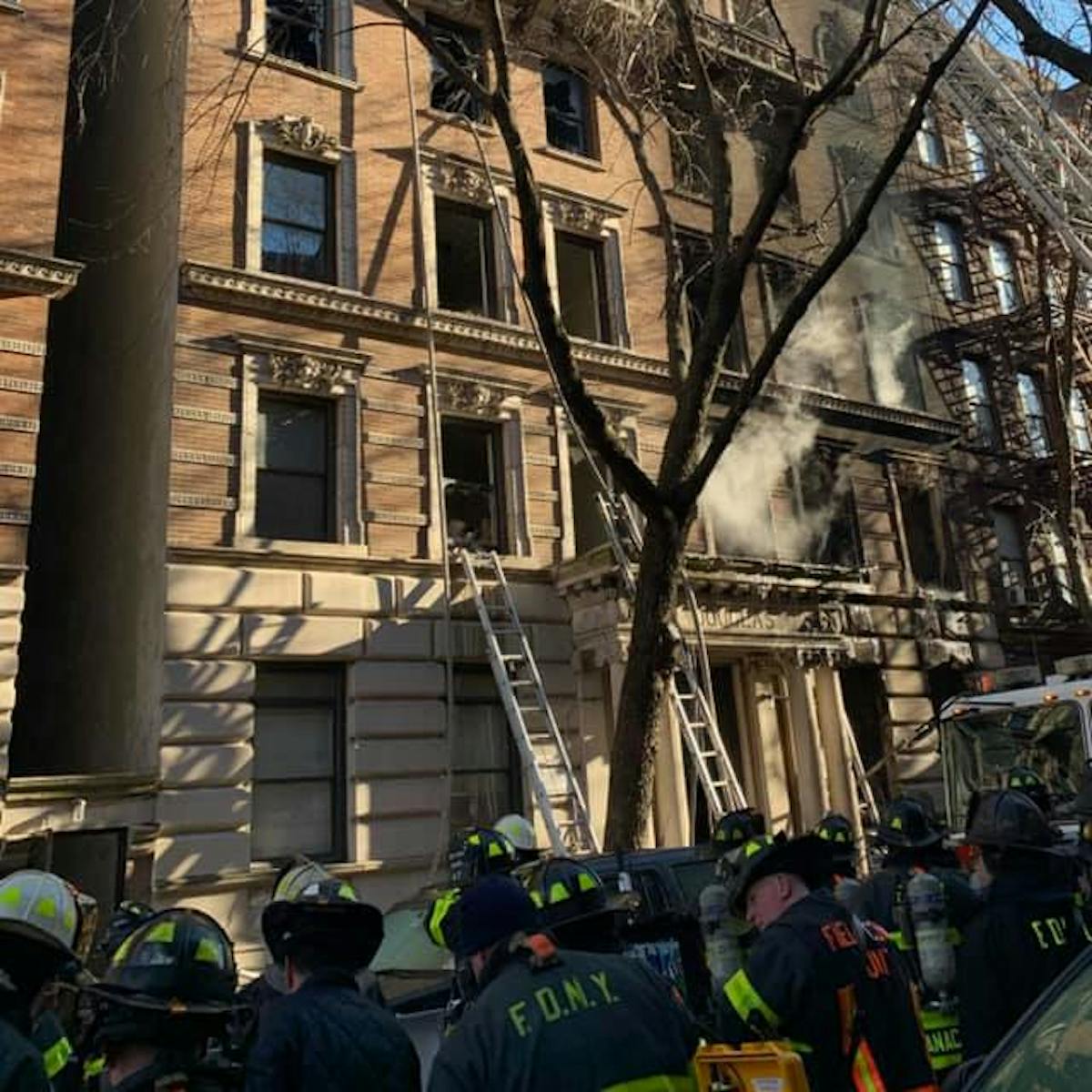 A massive fire at a Harlem apartment building injured 21 firefighters Saturday.