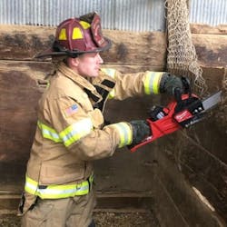 Hobart, IN, firefighters rescued horses trapped after a barn collapse at a nonprofit shelter Wednesday. Hobart, IN, firefighters rescued horses trapped after a barn collapse at a nonprofit shelter Wednesday.