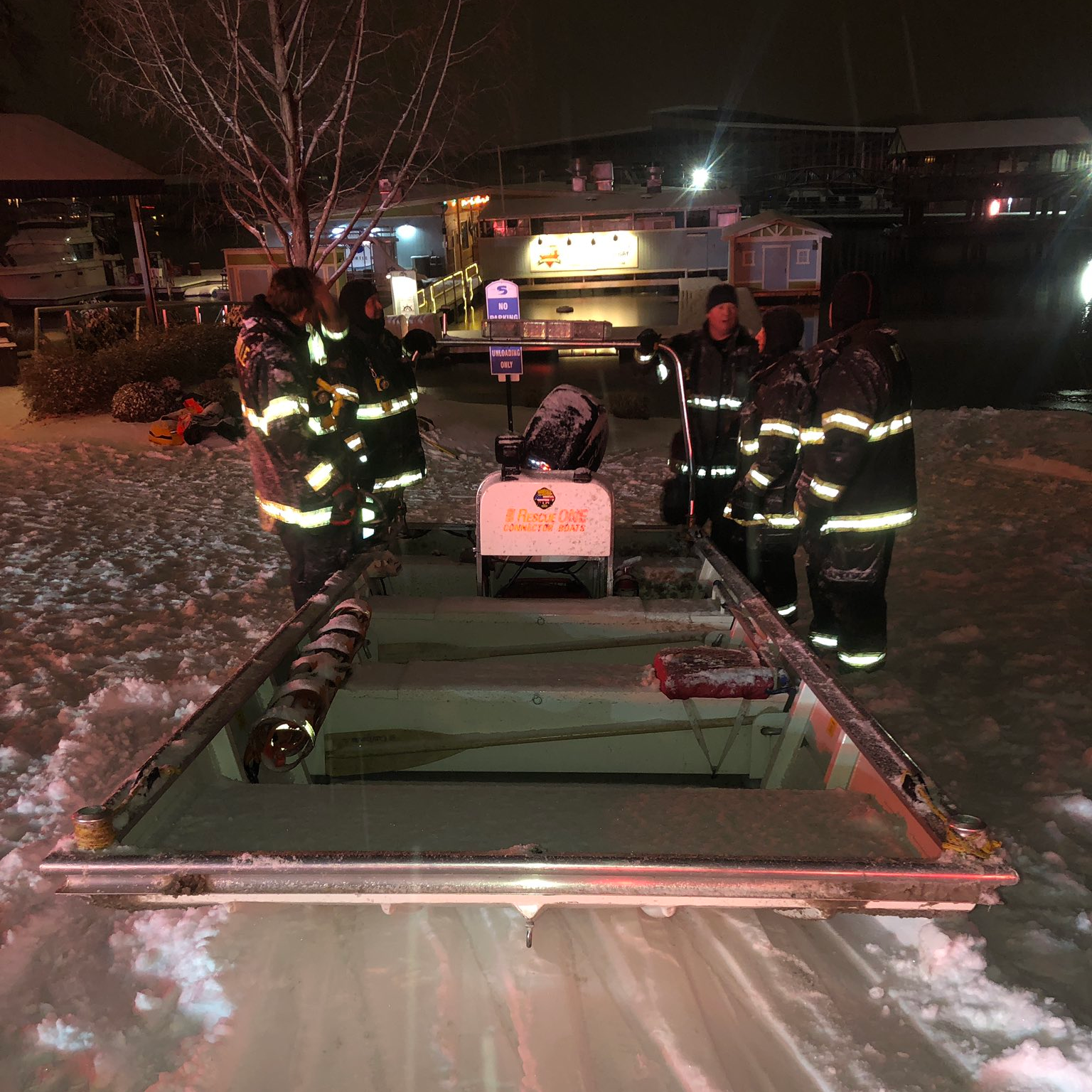 Firefighters rescued 12 people after a snow and ice collapsed a dock roof at a Nashville, TN, marina late Wednesday.
