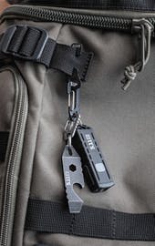The EDT Pry (left) features a pry tip that doubles as a flat-head screwdriver and a ¼-inch driver that works with standard hex bits. The EDC K-USB Flashlight provides 150 lumens at the ready with its keychain-carry design. The EDT Pry (left) features a pry tip that doubles as a flat-head screwdriver and a ¼-inch driver that works with standard hex bits. The EDC K-USB Flashlight provides 150 lumens at the ready with its keychain-carry design.