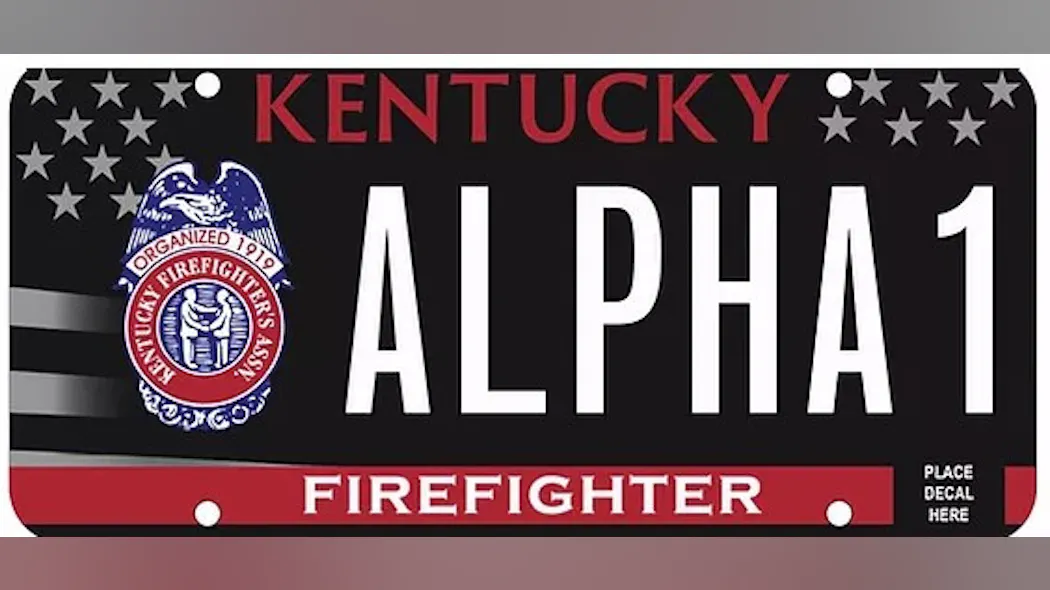 Firefighter 3D First In, Last Out Black Metal License Plate Frame Firefighter 3D First In, Last Out Black Metal License Plate Frame