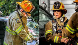 A composite of hand-painted photos of firefighters Jennifer Myers, left, and Beth Mason that appear on the Facebook page of the Dover, NH, Professional Firefighters Union. A composite of hand-painted photos of firefighters Jennifer Myers, left, and Beth Mason that appear on the Facebook page of the Dover, NH, Professional Firefighters Union.