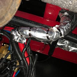 Wire harnesses and other components that could be affected by engine exhaust heat should be protected with fire-rated wrap and secured with hard clamps. Wire harnesses and other components that could be affected by engine exhaust heat should be protected with fire-rated wrap and secured with hard clamps.