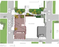 The images in this column represent three views of the same complex. Use the “Fire Station Hardening” key to determine the locations that are highlighted in two of the images. The images in this column represent three views of the same complex. Use the “Fire Station Hardening” key to determine the locations that are highlighted in two of the images.