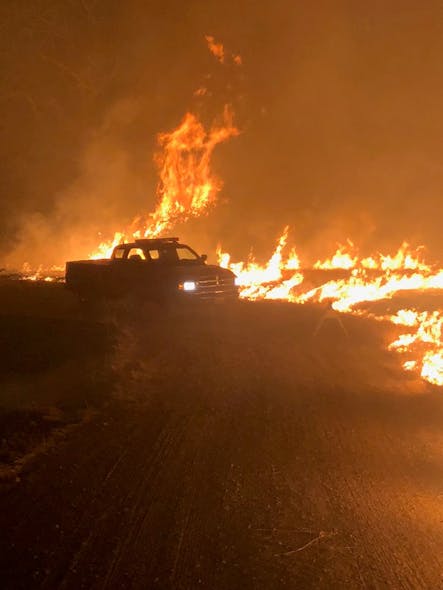 A few hours after the author called for a Fire Front Following strategy, he and a strike team of engines hurried up the mountain to try to save as many houses as possible. Unsurprisingly, building construction and clearance limited their success.