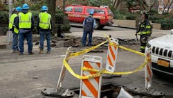 An FDNY EMS worker, a firefighter and a ConEd worker were injured in a manhole explosion that led to a three-alarm incident Sunday. An FDNY EMS worker, a firefighter and a ConEd worker were injured in a manhole explosion that led to a three-alarm incident Sunday.