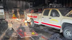 Several vehicles were destroyed after the Glenburn, ND, Fire Department's station caught fire Saturday.