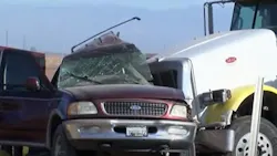 At least 15 people were killed when an SUV carrying 27 people crashed into a tractor-trailer hauling gravel Tuesday in Imperial County, CA, near the U.S.-Mexico border. At least 15 people were killed when an SUV carrying 27 people crashed into a tractor-trailer hauling gravel Tuesday in Imperial County, CA, near the U.S.-Mexico border.