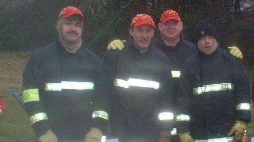 Northern Ireland Fire & Rescue Service firefighter Kieran Barr (second from right).